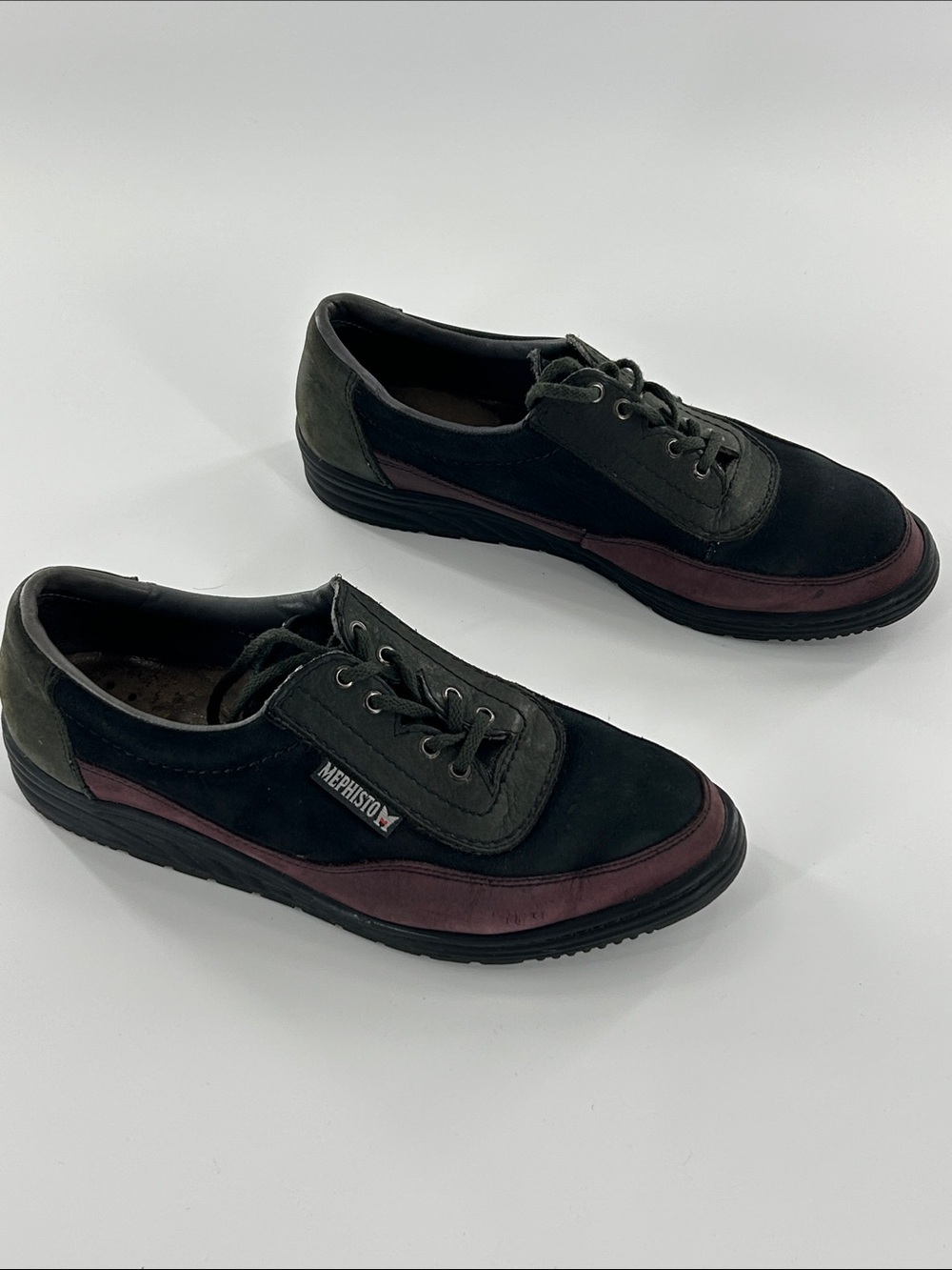 Mephisto Air-jey System Shows Suede Women's 7 Lace Up Walking Comfort Multicolor